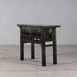 Console - c1900 Green Lacquer 2 Drawers