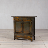 Cabinet - c1900 Green Lacquer 2 Drawers 2 Doors