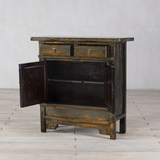 Cabinet - c1900 Green Lacquer 2 Drawers 2 Doors