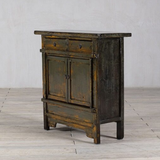 Cabinet - c1900 Green Lacquer 2 Drawers 2 Doors