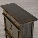 Cabinet - c1900 Green Lacquer 2 Drawers 2 Doors