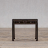 Console - c1900 Black Lacquer 2 Drawers