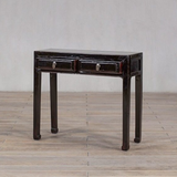 Console - c1900 Black Lacquer 2 Drawers