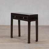 Console - c1900 Black Lacquer 2 Drawers