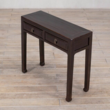 Console - c1900 Black Lacquer 2 Drawers