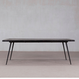 Dining Table - Dark Wood Top and Metal Legs 220cm