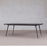 Dining Table - Dark Wood Top and Metal Legs 220cm