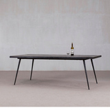 Dining Table - Dark Wood Top and Metal Legs 220cm