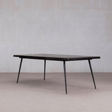 Dining Table - Dark Wood Top and Metal Legs 220cm