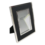 Silver and Black Faux Leather Photo Frame 5 x 7"