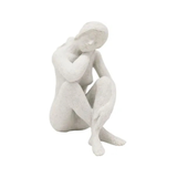 Statue - Seated Lady - White Resin