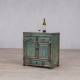 Cabinet - c1920 Aqua Lacquer 2 doors 3 Drawers