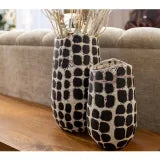 Vase - Ceramic organic black and white
