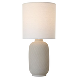 Lamp - Table Lamp Beige Ceramic Base with Natural Linen Shade 63cm