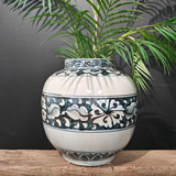 Ceramic Pot with Botanical Pattern