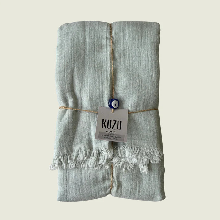 Turkish Cotton Organic Hand Dyed Towel - Plain Fringe