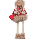 Christmas - Hope Red Plaid Sitting Girl