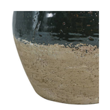 Vase - Ceramic in Green Glaze and Natural Terracotta