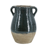 Vase - Ceramic in Green Glaze and Natural Terracotta