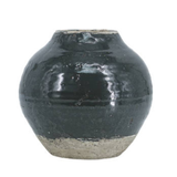 Vase - Ceramic in Green Glaze and Natural Terracotta