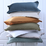 Laundered Linen Tasseled Pillowcase - Pair