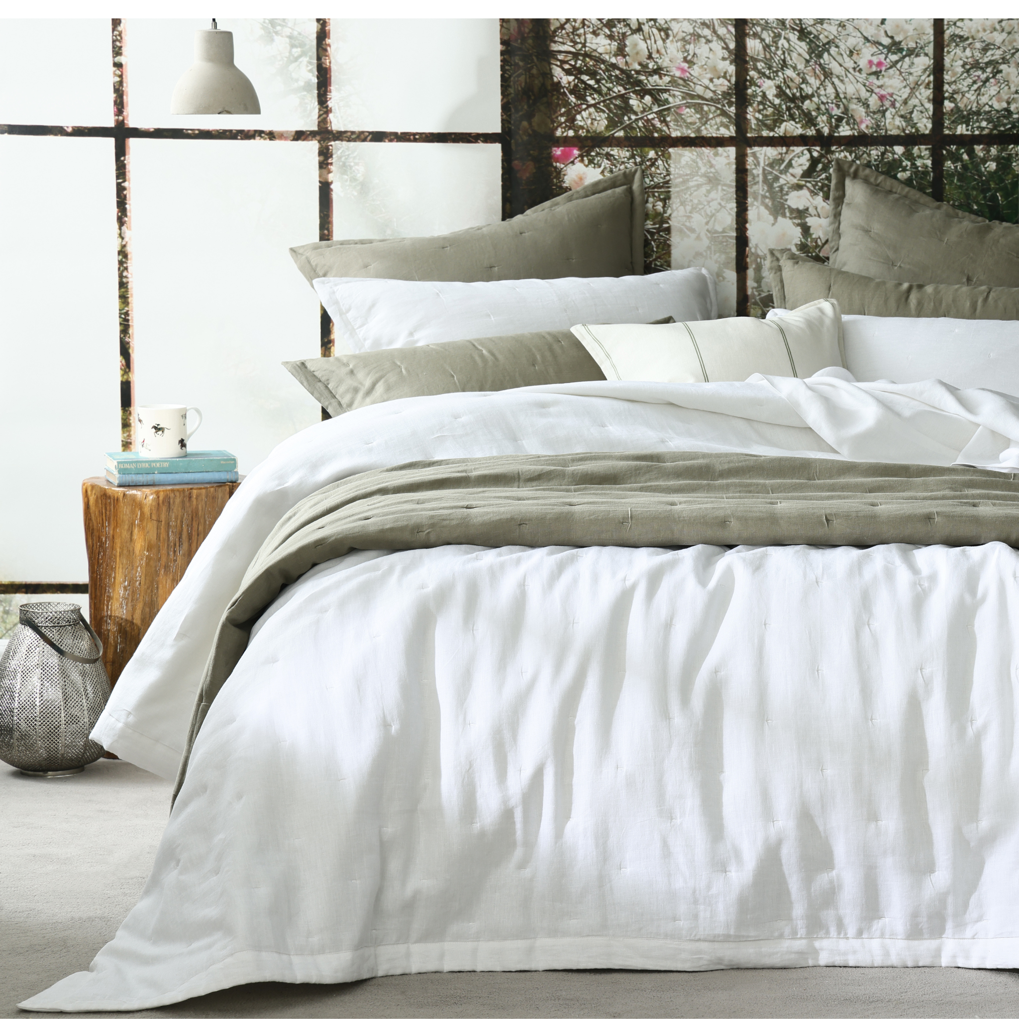 Laundered Linen Bedspread Set