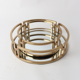 Nouveau Mirror Tray in Antique Brass