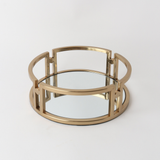 Nouveau Mirror Tray in Antique Brass