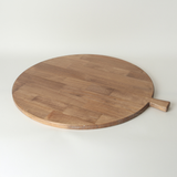 Round Wooden Platter with Handle