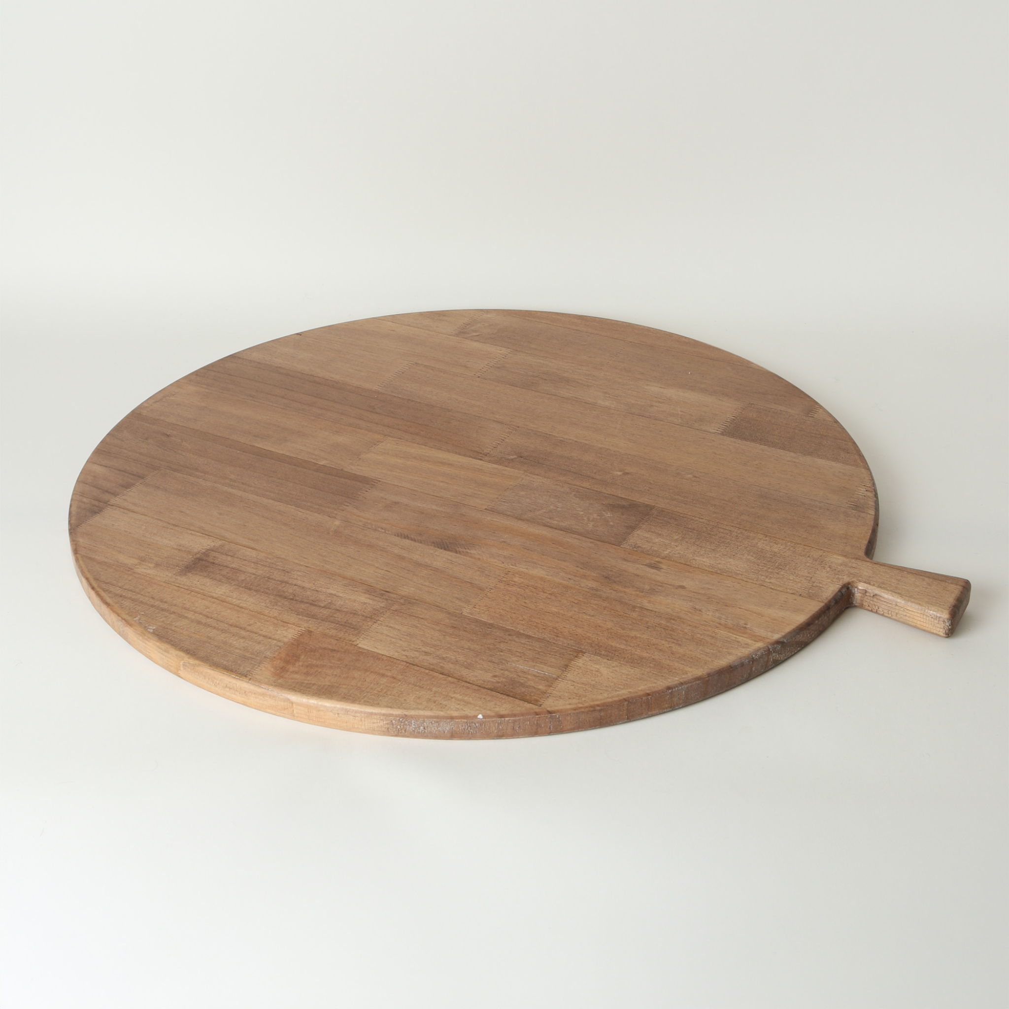 Round Wooden Platter with Handle