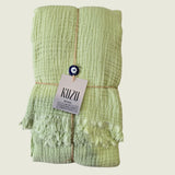 Turkish Cotton Organic Hand Dyed Towel - Plain Fringe