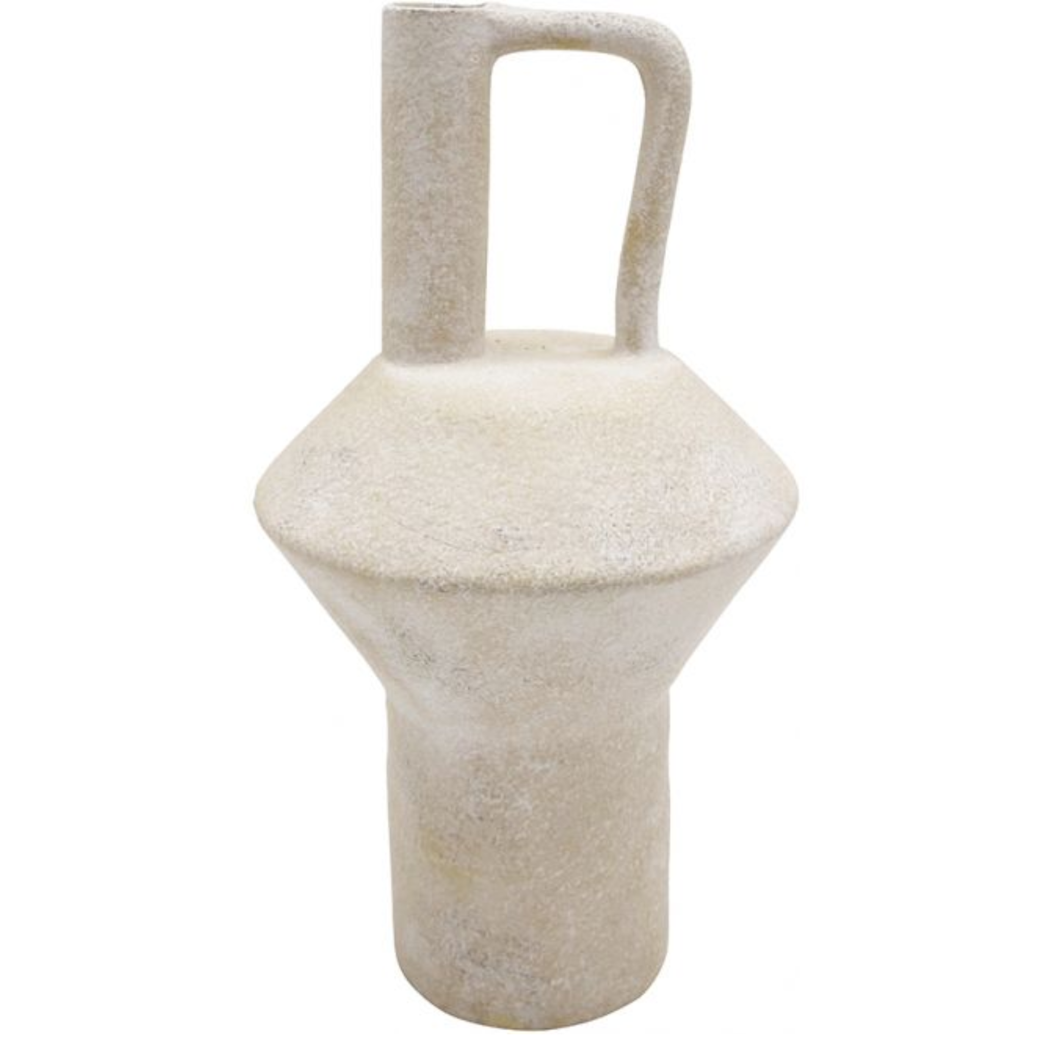 Vase - Stevie White Textured Resin Vases with Handle