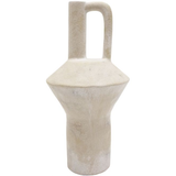 Vase - Stevie White Textured Resin Vases with Handle