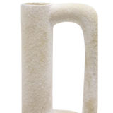 Vase - Stevie White Textured Resin Vases with Handle