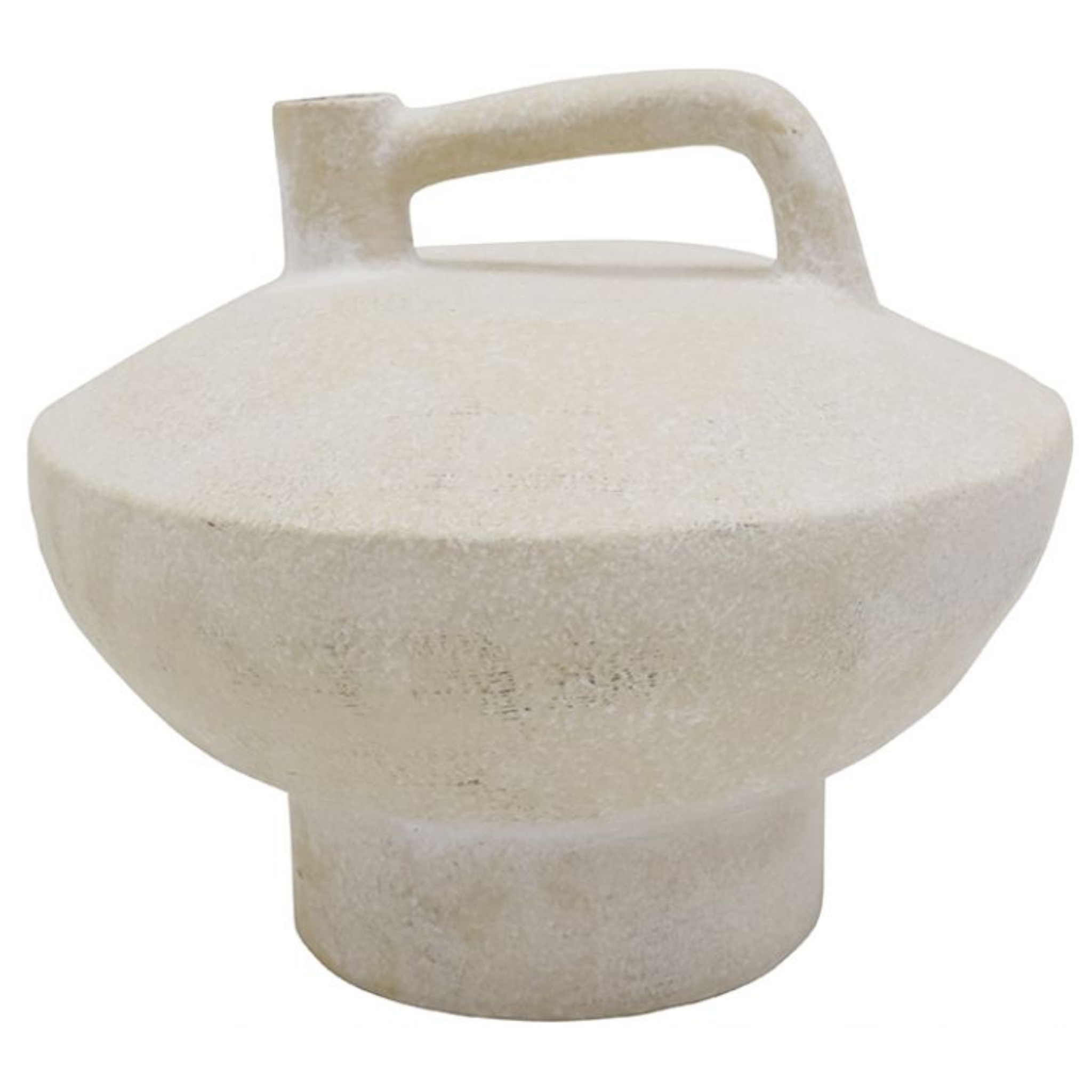 Vase - Stevie White Textured Resin Vases with Handle