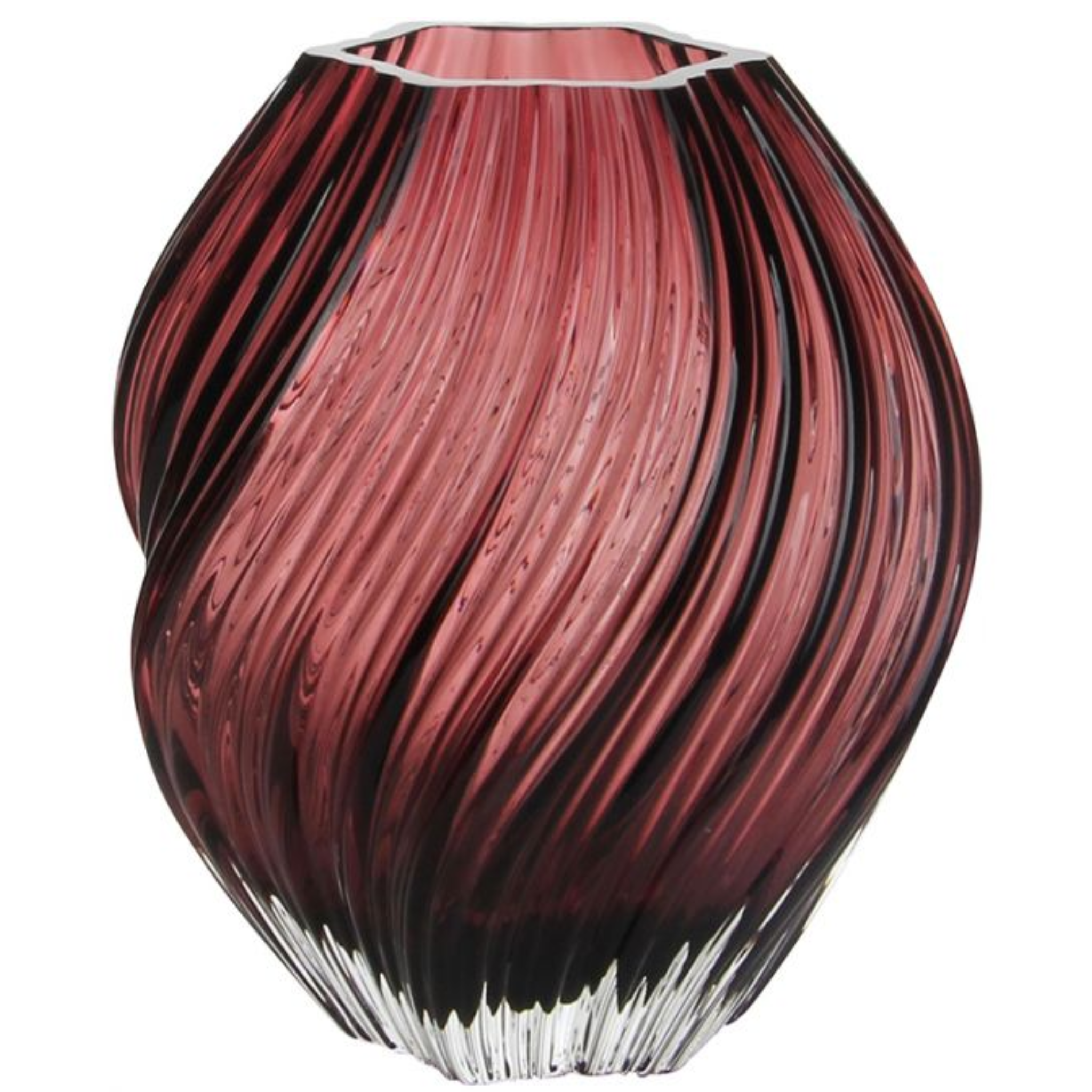Vase - Swirl Claret Glass Vase