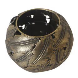 Candle Holder - Brass leaf