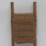 Throw Hand knitted - mushroom / taupe