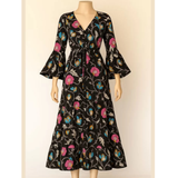 Cotton Maxi Dress - Wild Poppy Print