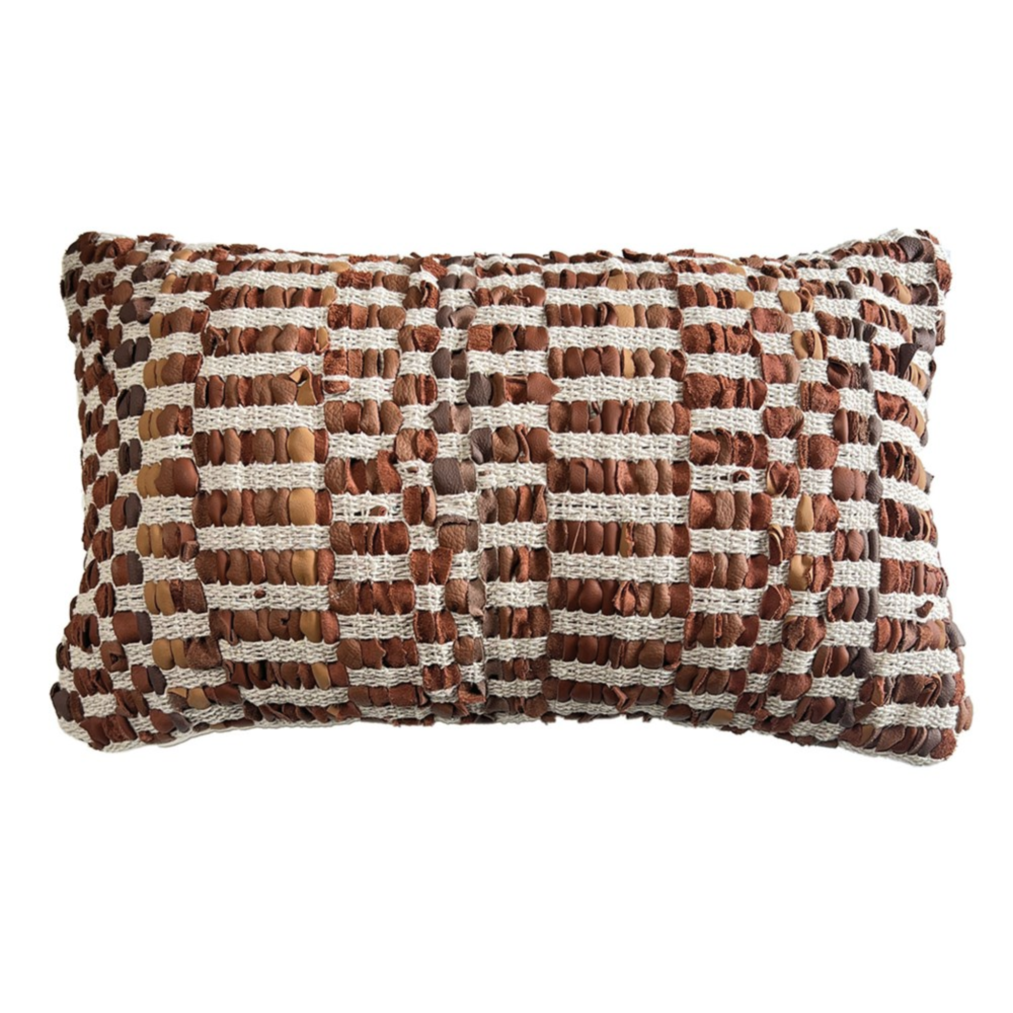 Cushion - Woven Leather and Jute 30 x 50