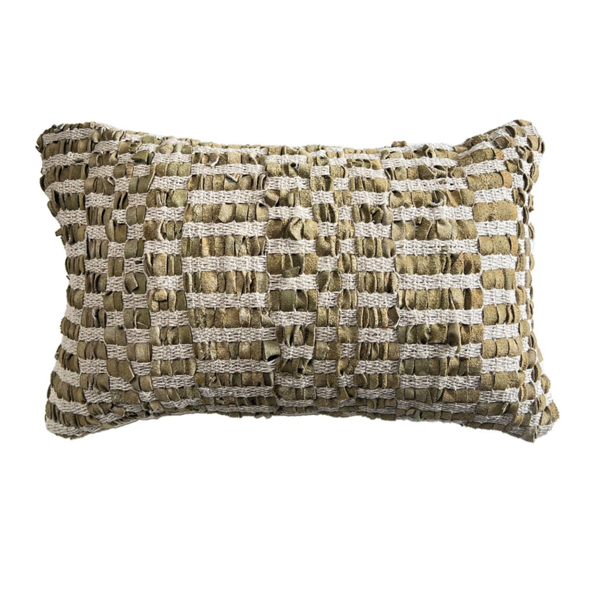 Cushion - Woven Leather and Jute 30 x 50