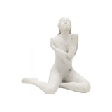 Statue - Seated Lady - White Resin