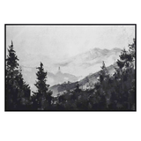 MISTY MOUNTAIN CANVAS BLACK FRAME 120X80CM