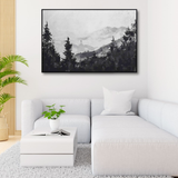 MISTY MOUNTAIN CANVAS BLACK FRAME 120X80CM